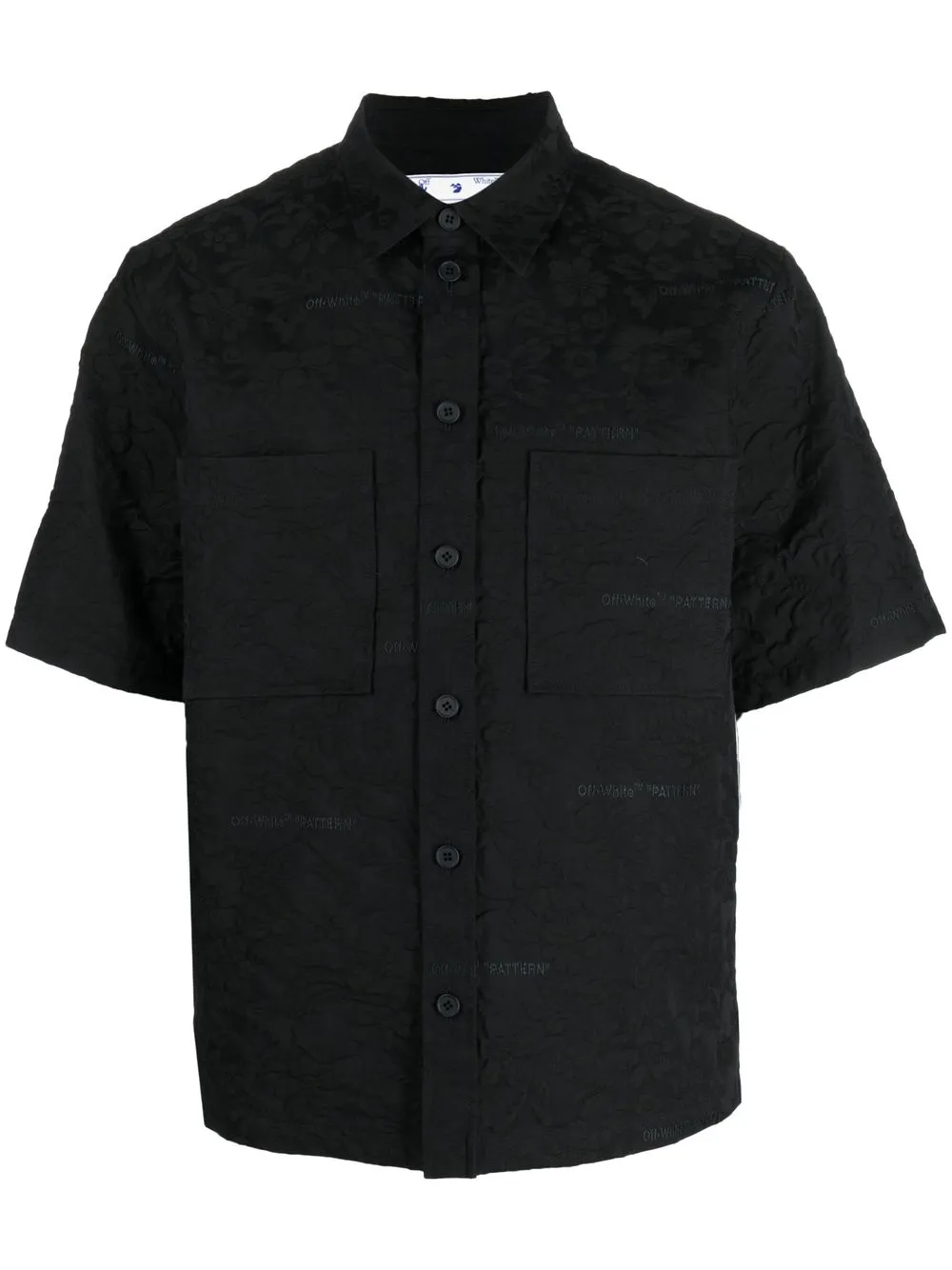 Off-White floral-jacquard short-sleeve Shirt - Farfetch