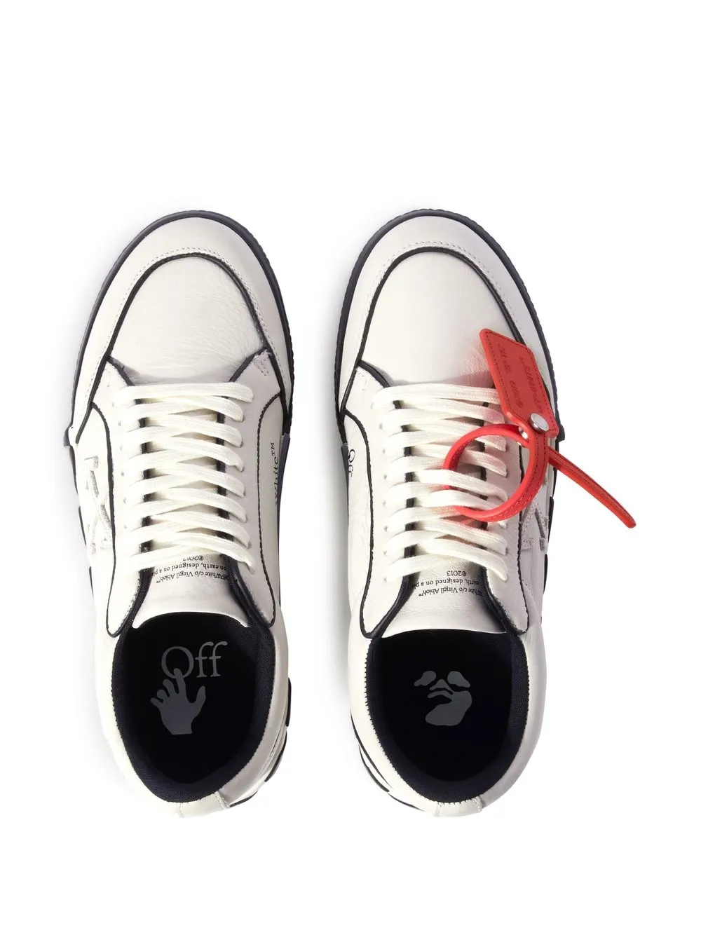 OffWhite Low Vulcanized Outlined Leather Sneakers