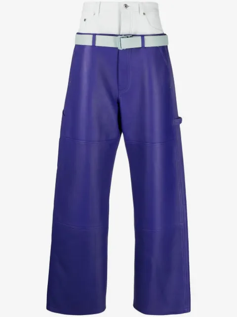 Off-White Double Over leather trousers