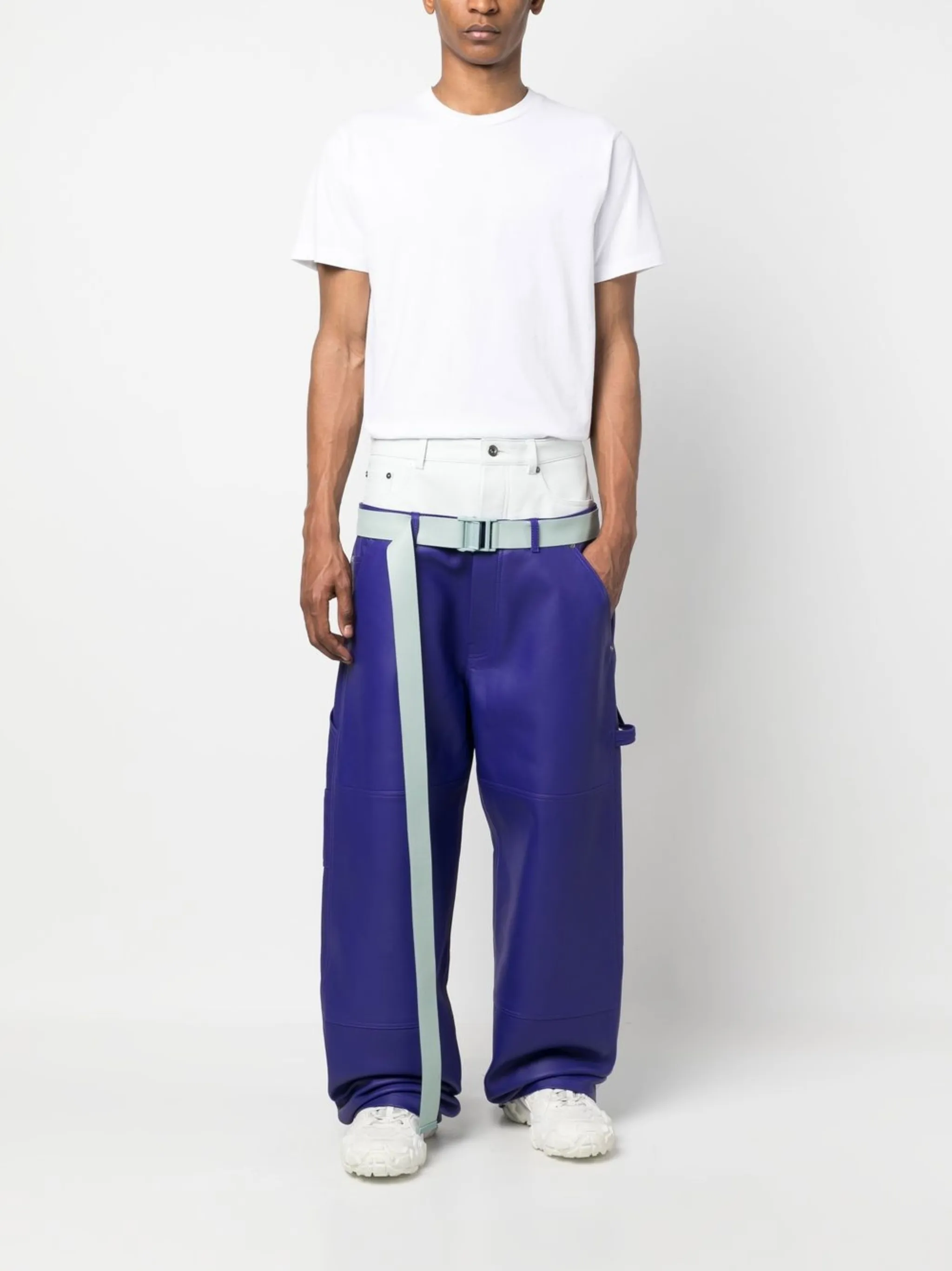 Off-White Off-White кожаные брюки Double Over — Фото 6