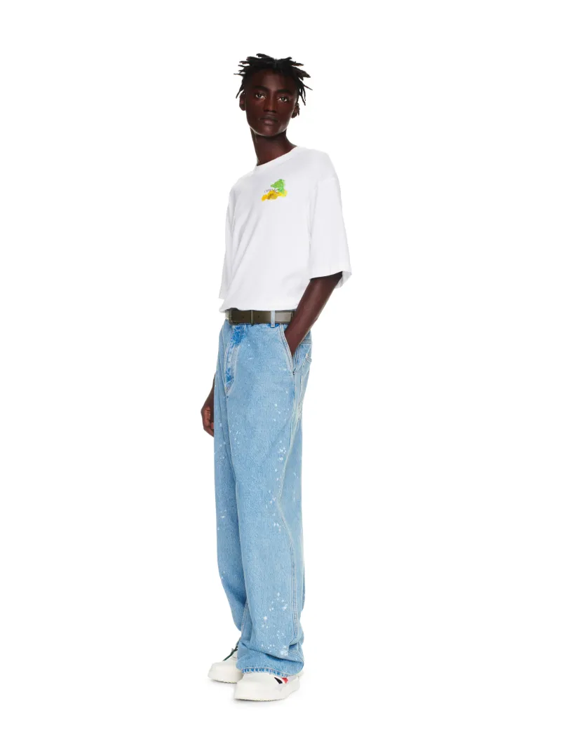Paint Wide Leg Tapered Jeans