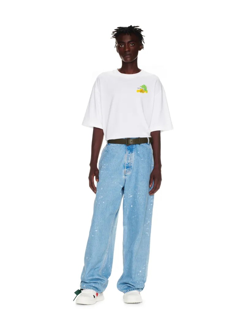 Paint Wide Leg Tapered Jeans