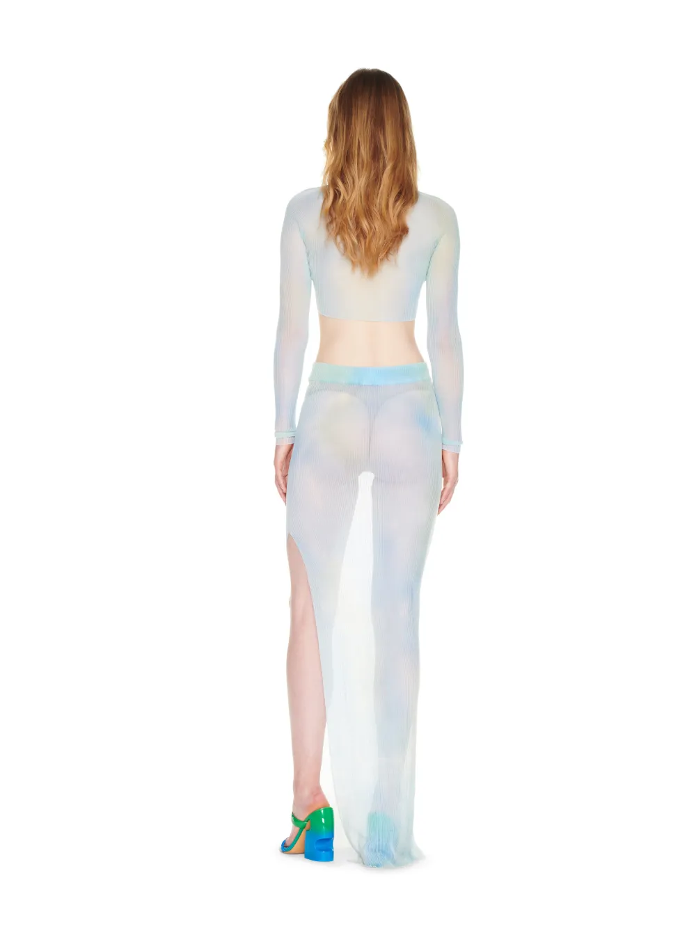 Tie Dye Seethr Crop Cardigan