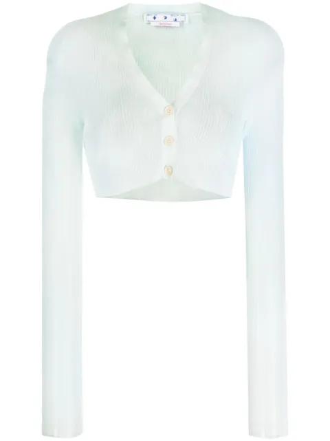 Off-White cropped embroidered-logo cardigan