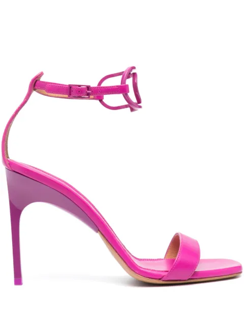 Off-White Pop Paperclip 100mm leather sandals