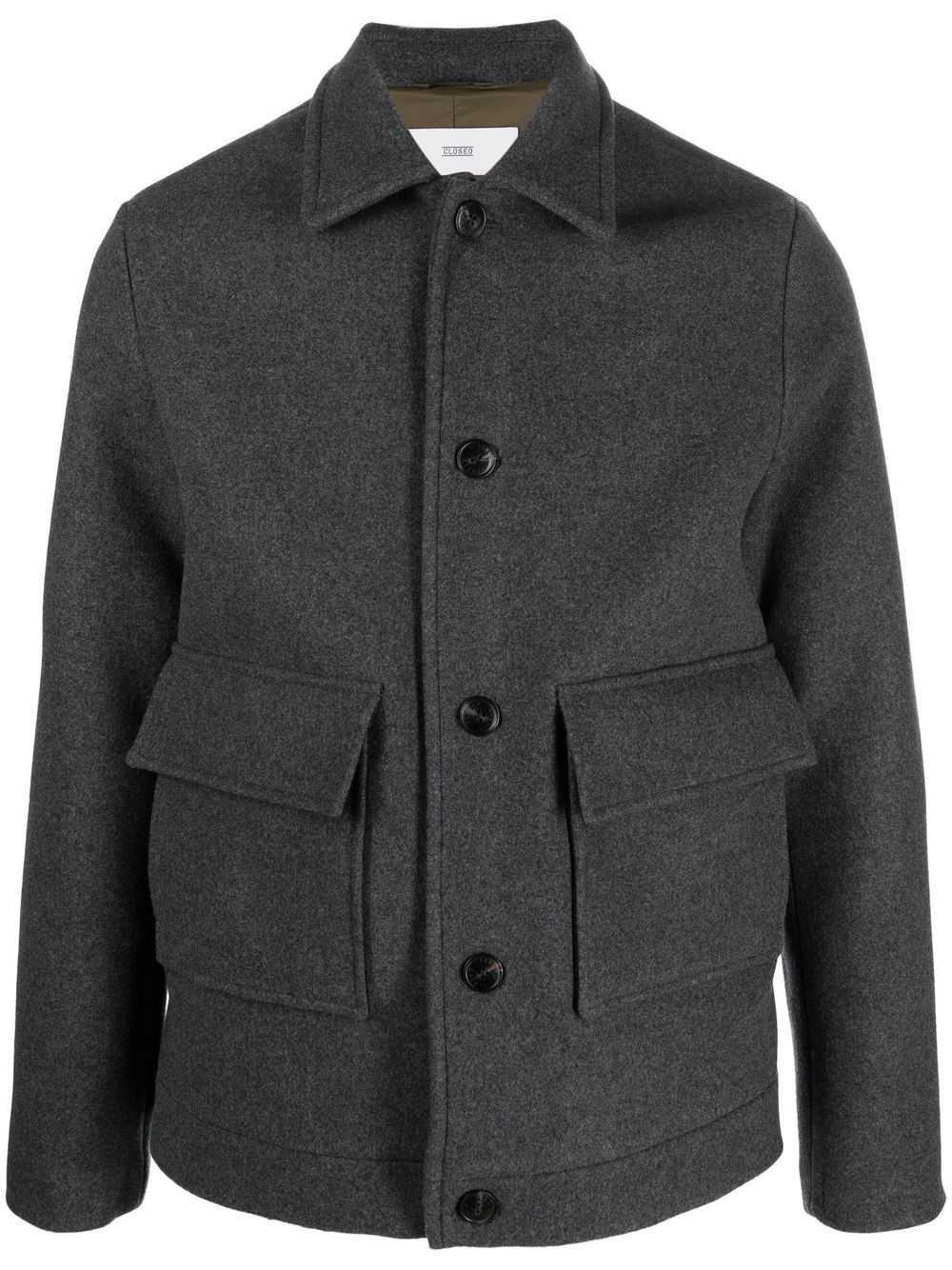 Closed Button Front Wool Jacket - Farfetch