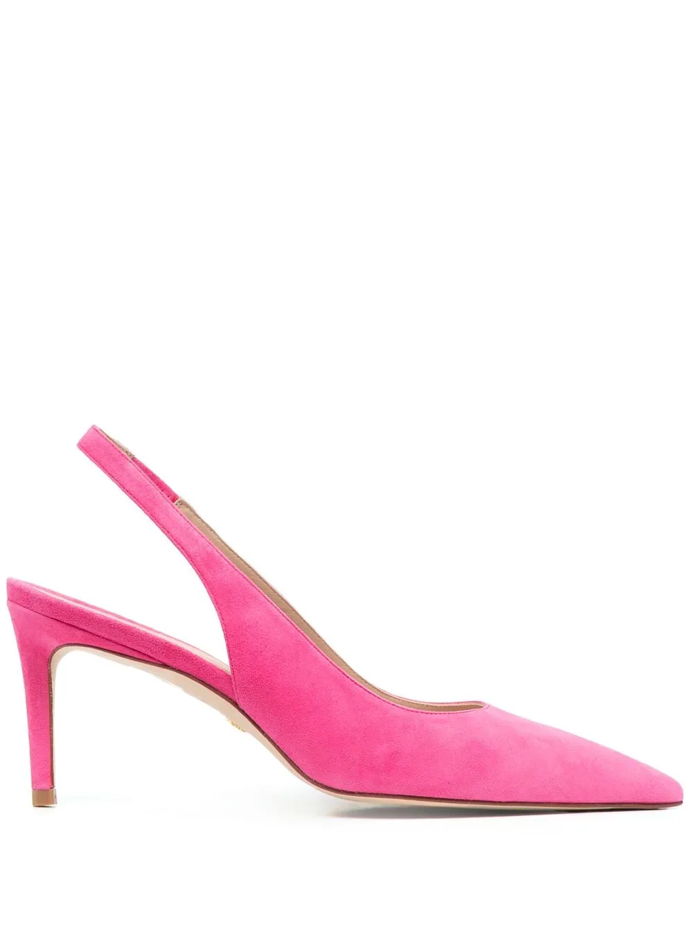 

Stuart Weitzman pointed 75mm suede slingback pumps - Pink