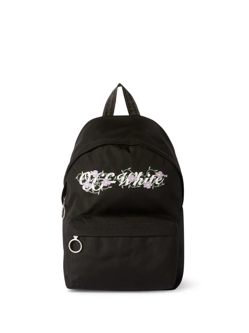 Zaino con logo e motivo floreale