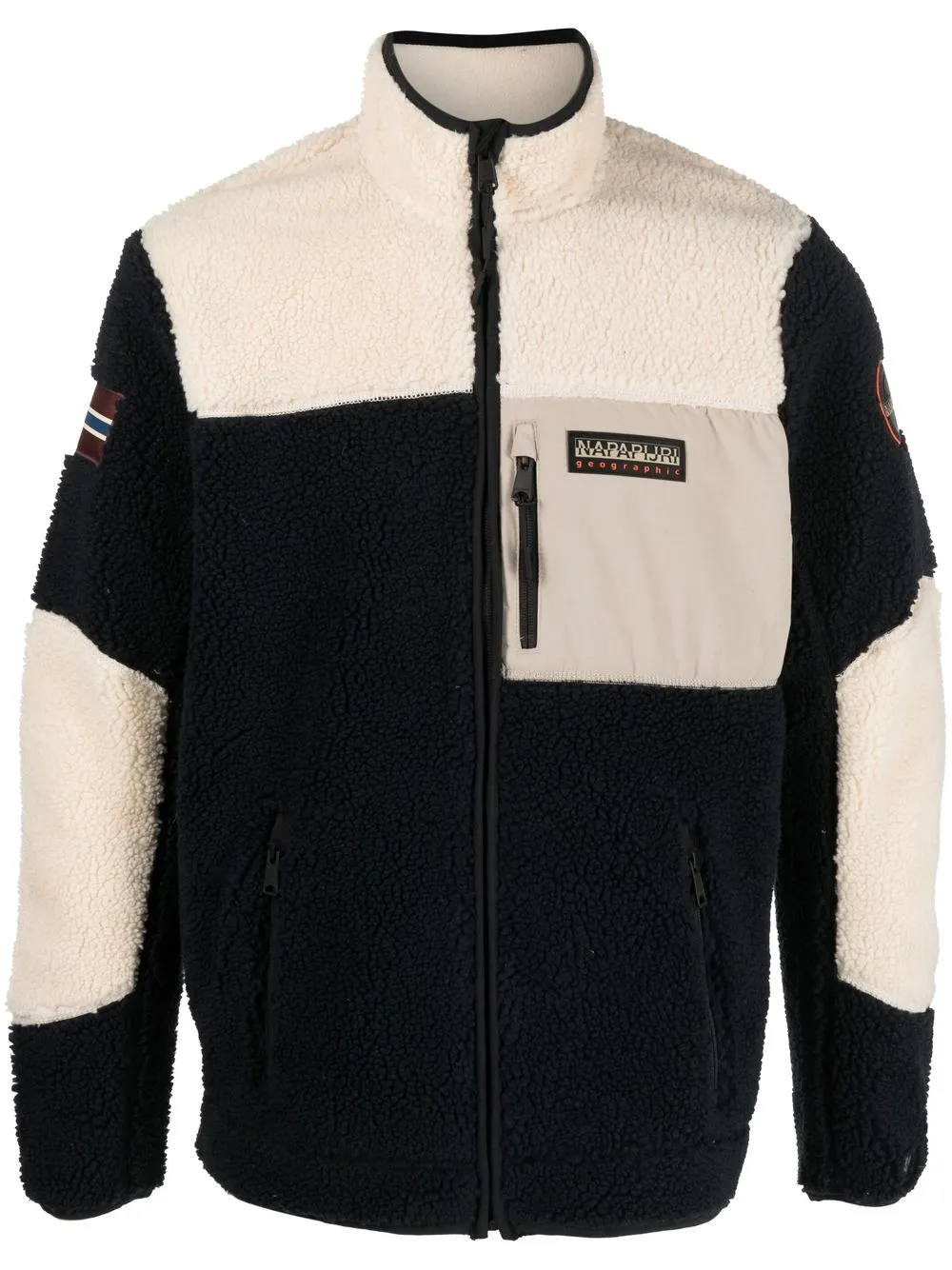 

Napapijri colour-block fleece jacket - Black