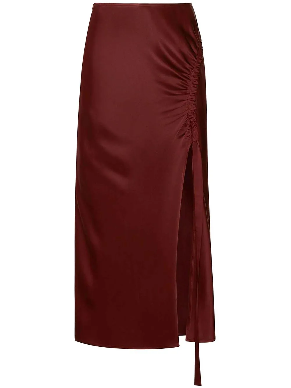 

LAPOINTE draped front-slit skirt - Red