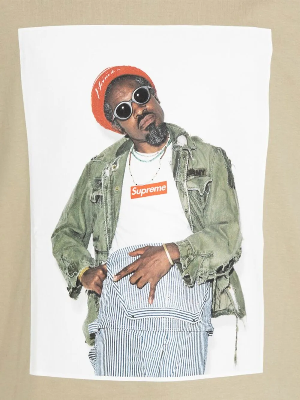 Shop Supreme Andre 3000 Photograph-print T-shirt In Neutrals