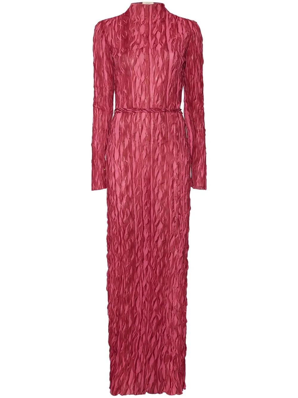 

LAPOINTE pleated georgette maxi dress - Red