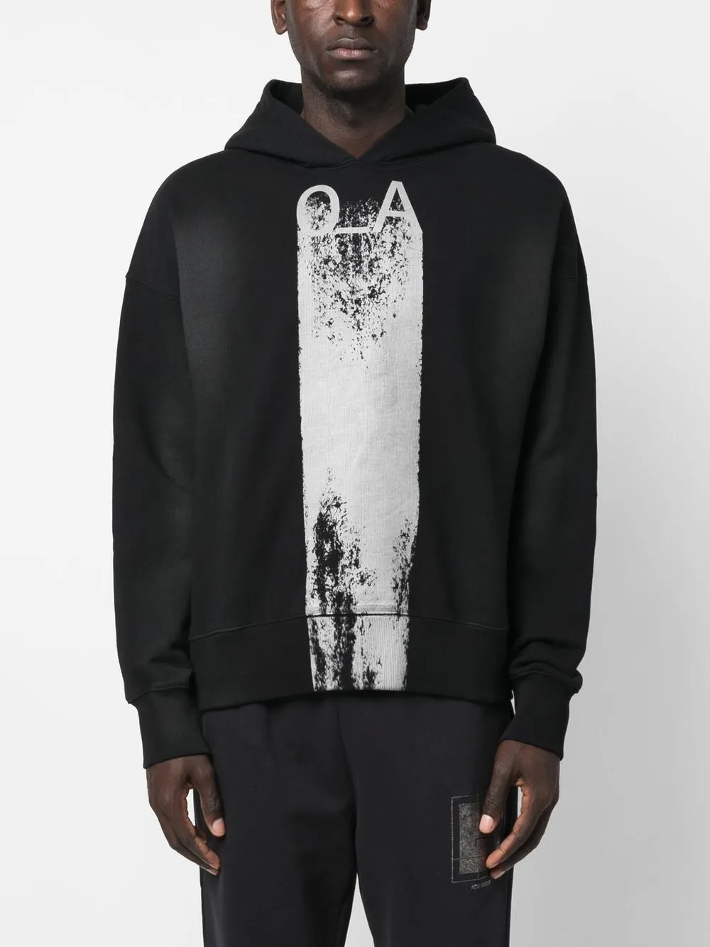 A cold wall Logo Print Cotton Jersey Hoodie In Black white ModeSens