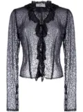 Coperni crystal embellished sheer blouse - Blue