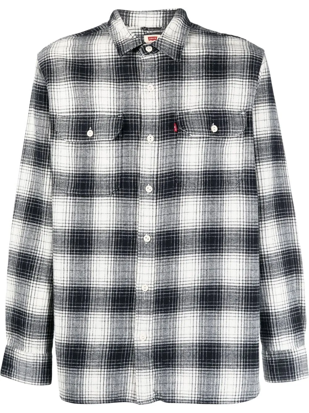 

Levi's camisa con cuadros estampados y dos bolsillos - Negro