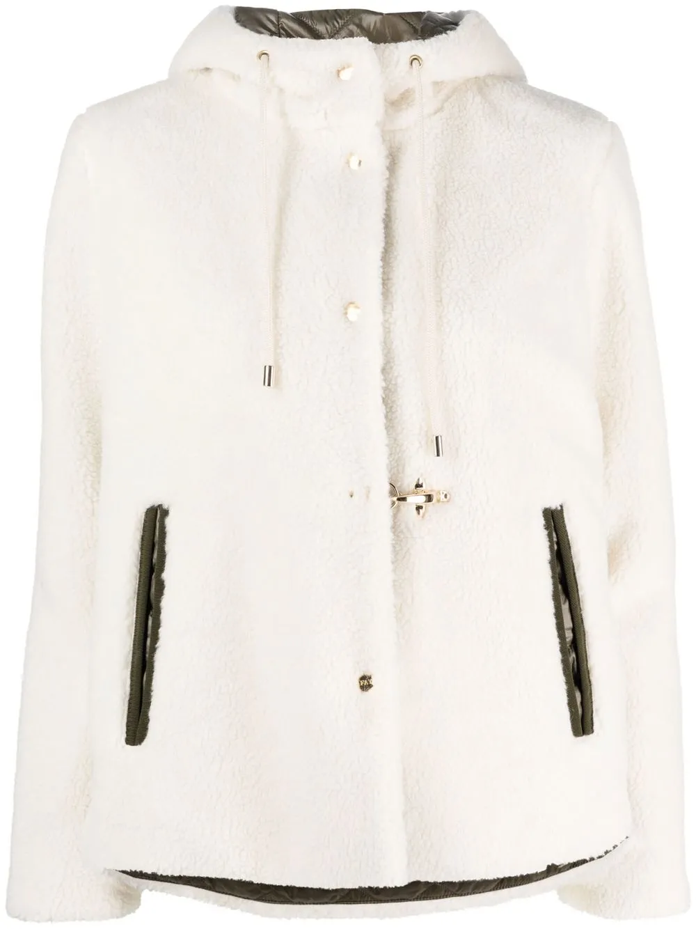 

Fay hooded fleece jacket - White