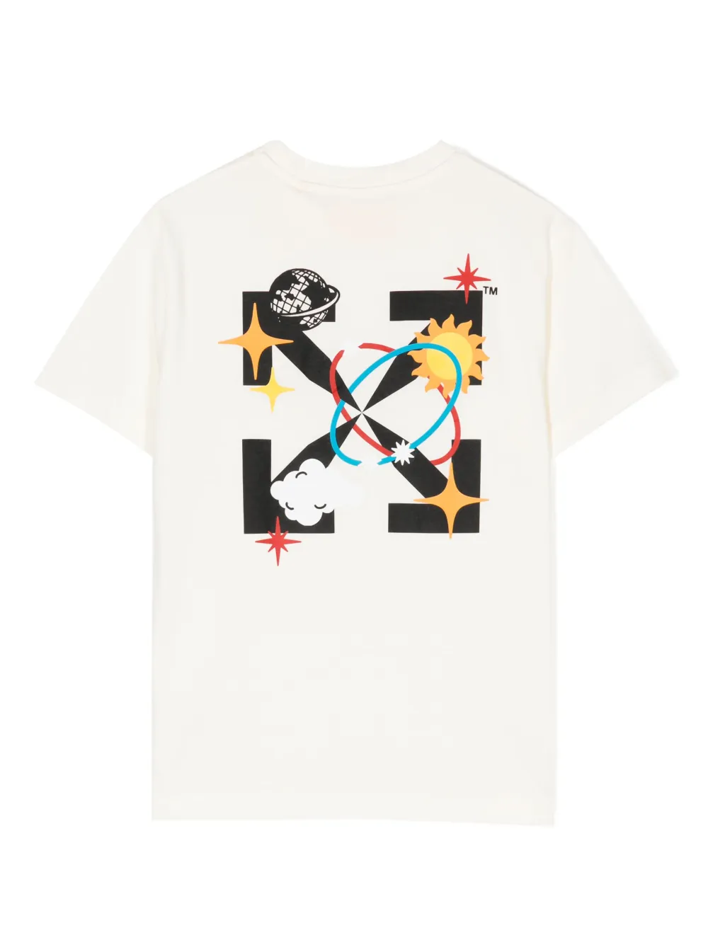 Off-White Kids T-shirt met logoprint - Beige