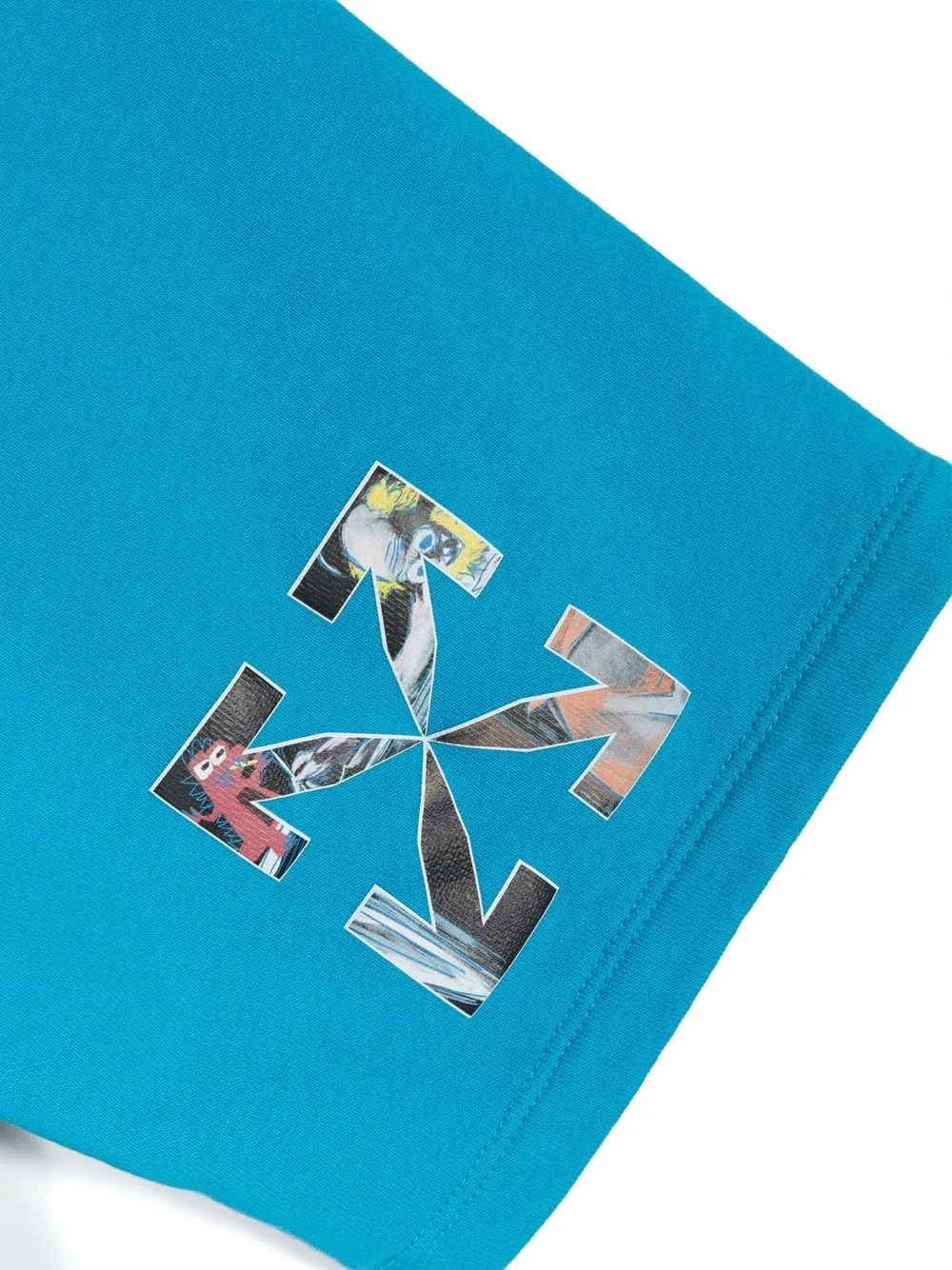 Off-white Logo Print Drawstring Shorts In Blue