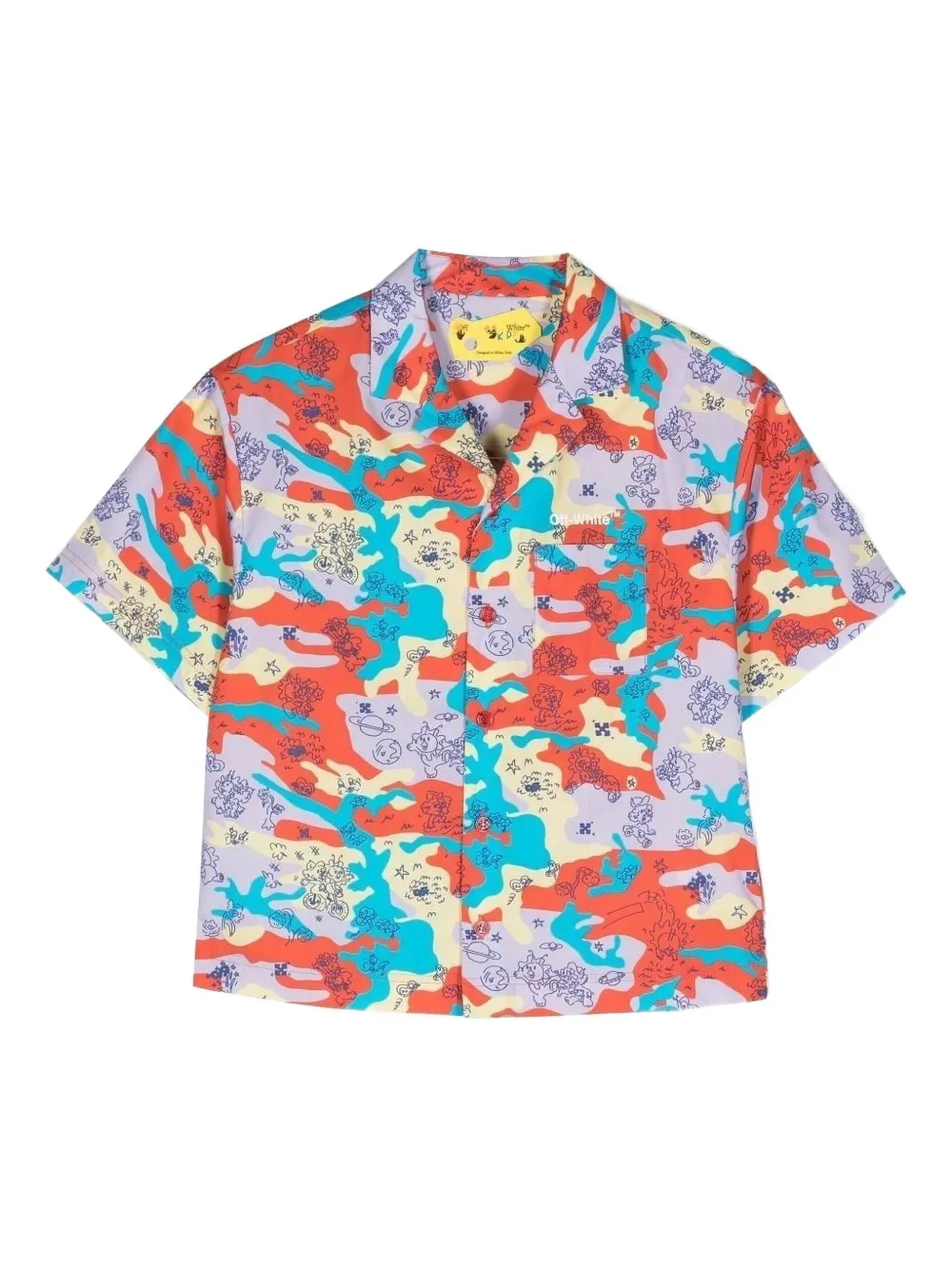 Off-White Kids カモフラージュ ショートスリーブ シャツ - マルチカラー Off-White Kids カモフラージュ ショートスリーブ シャツ - マルチカラー