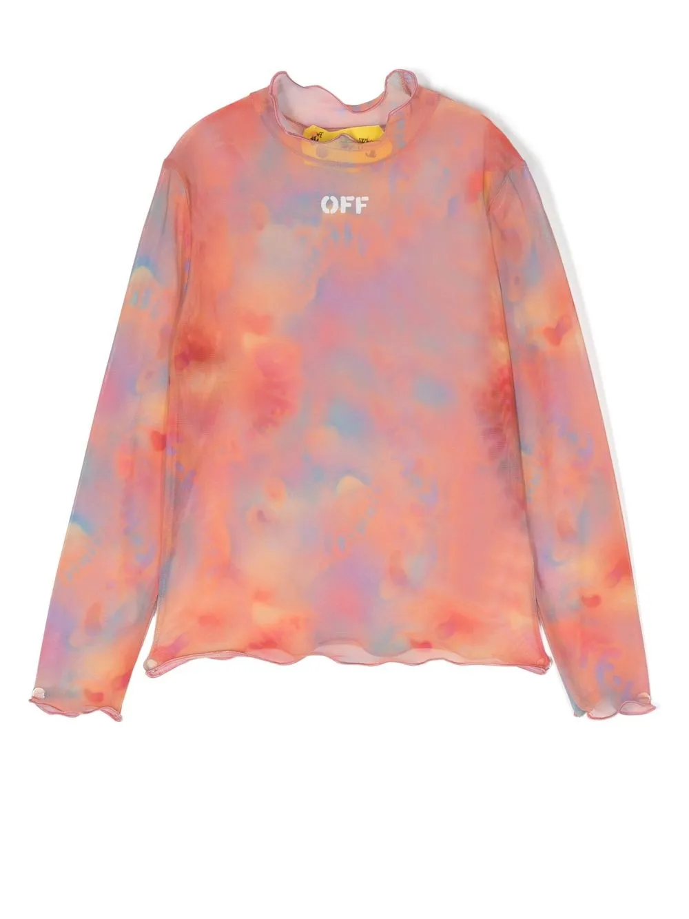 

Off-White Kids abstract-print sheer long-sleeve top - Orange