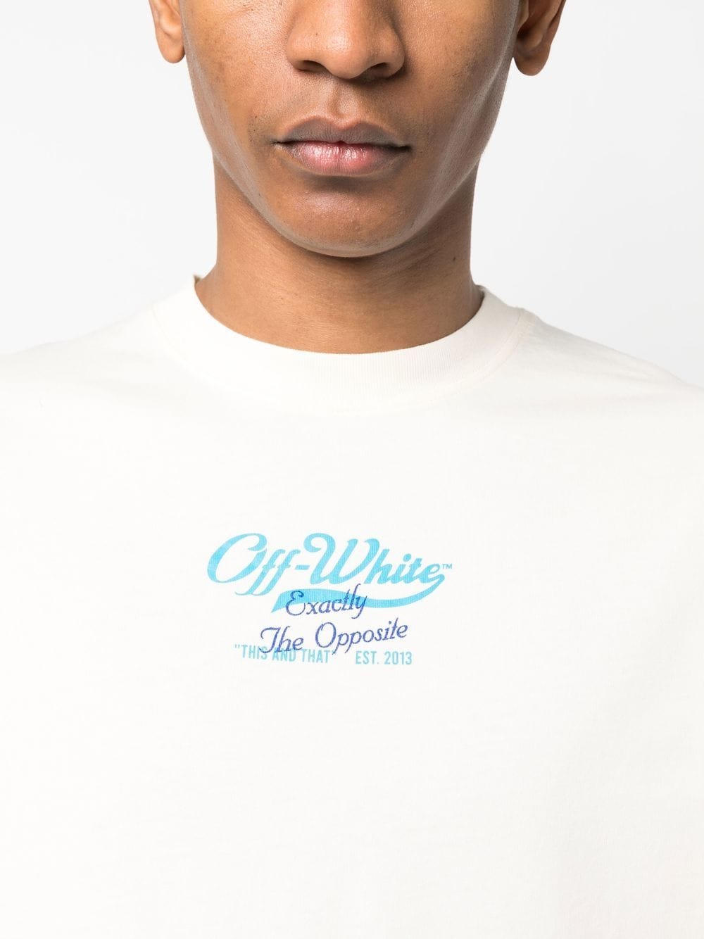 Off-white Abstract Logo Print T-shirt In Blue
