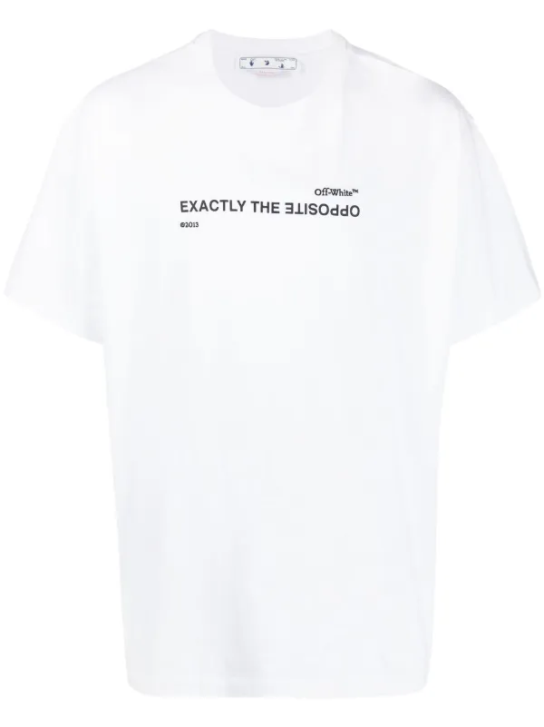 COTTON T-SHIRT WITH SLOGAN - White