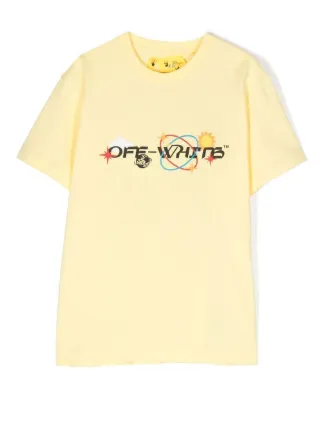 Off White Kids Off Planets Organic Cotton T shirt Farfetch