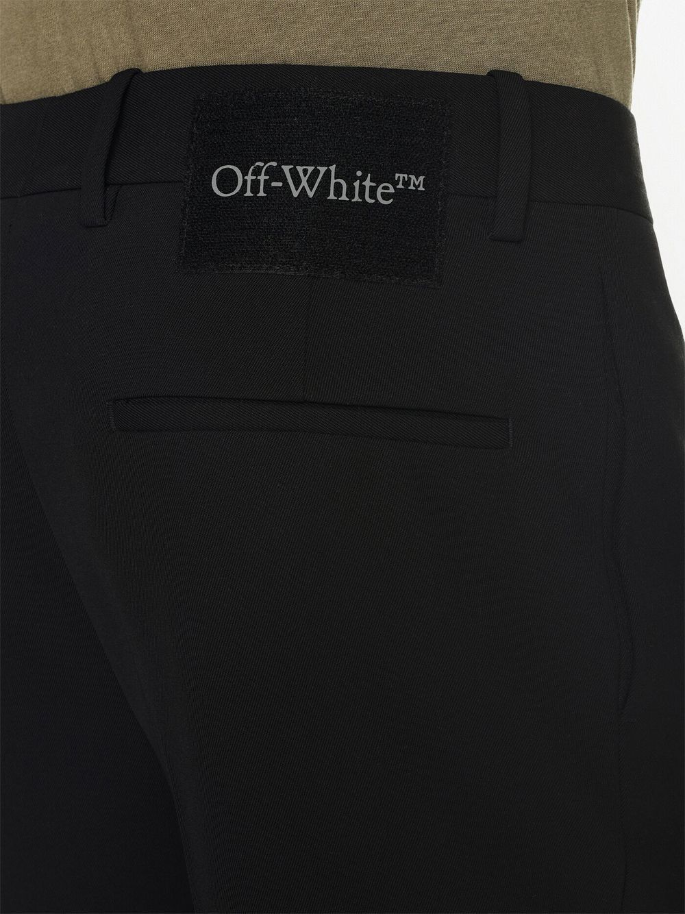 Shop Off-white Wave Tag Dry Wo Skinny Trousers In Black