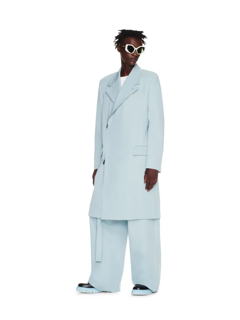 Ow Emb Double Wool Skate Zip Coat