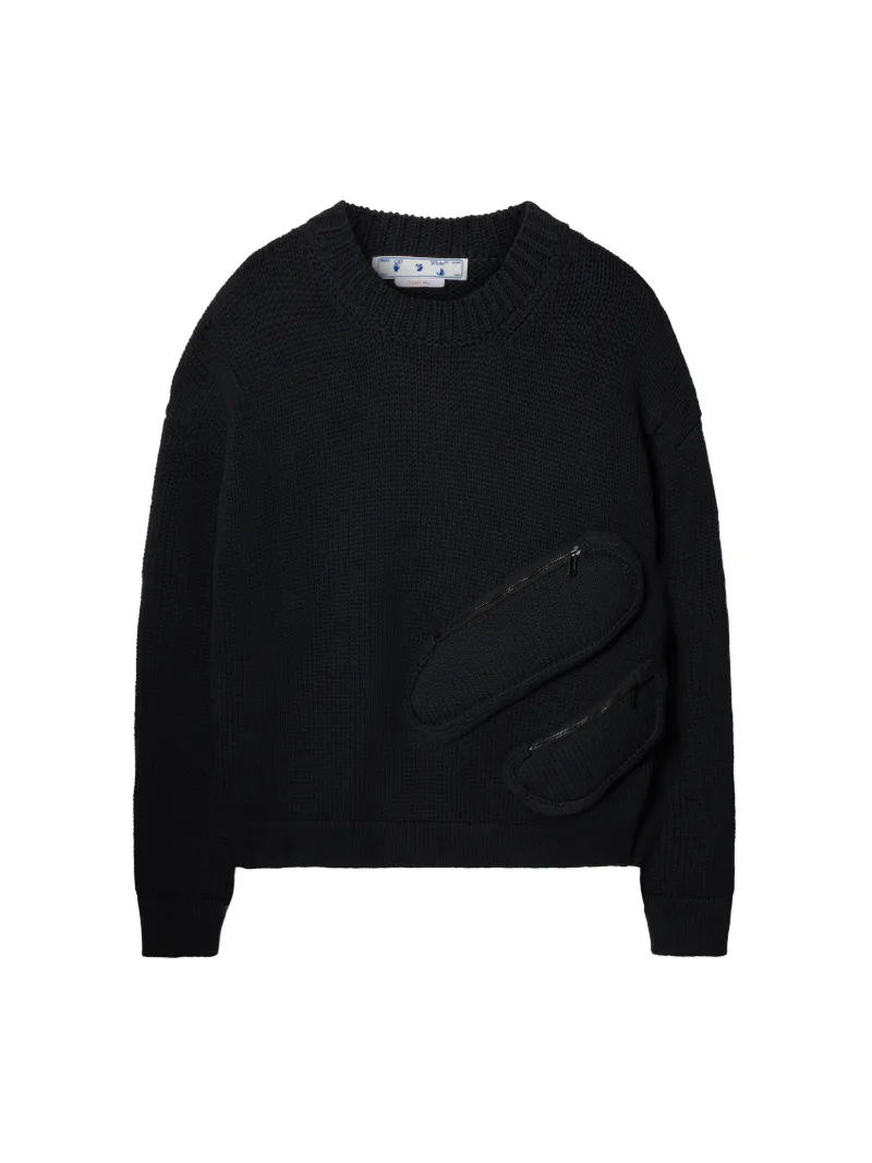 Multipockets Knit Crewneck