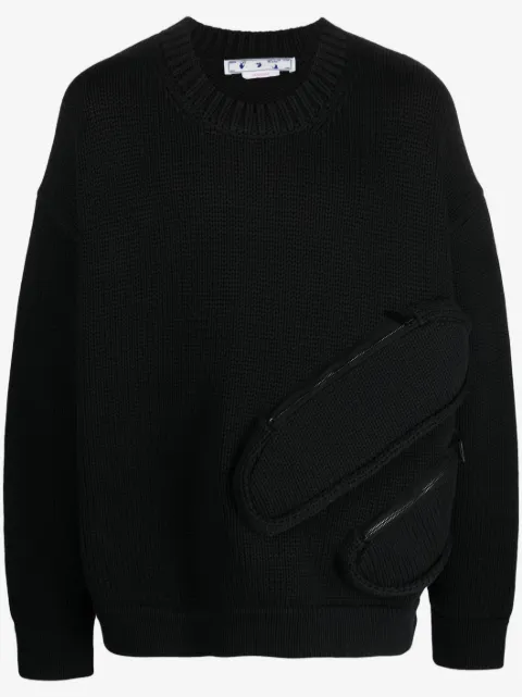 Off-White zip-compartment crew-neck sweatshirt