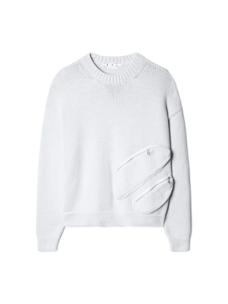 Multipockets Knit Crewneck