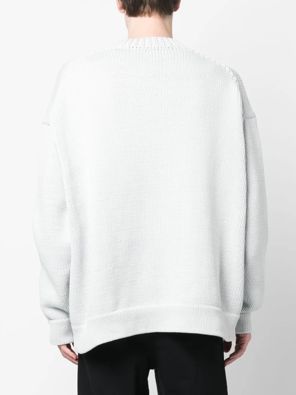 zip-compartment crew-neck sweatshirt