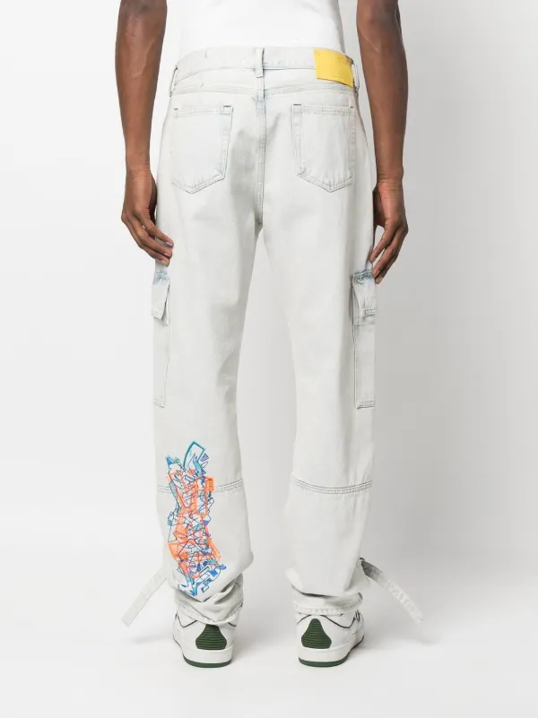 YOGISHOP, Bootleg Pants OM Shanti - white