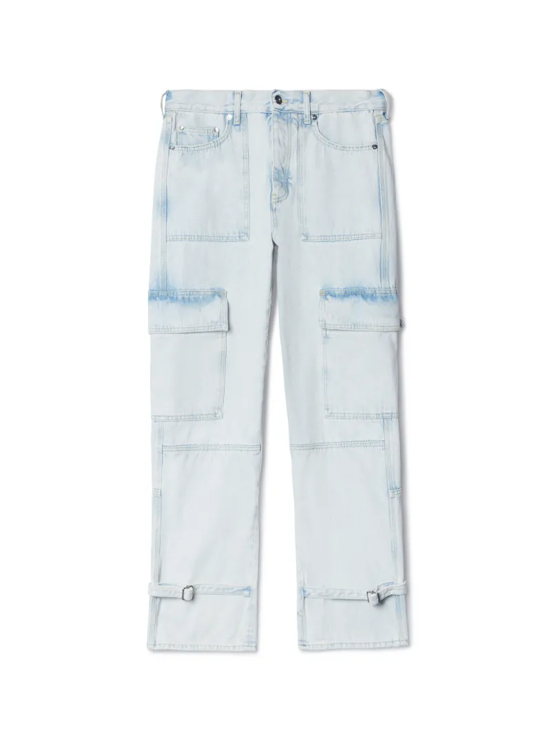 Graffiti Emb Denim Util Cargo