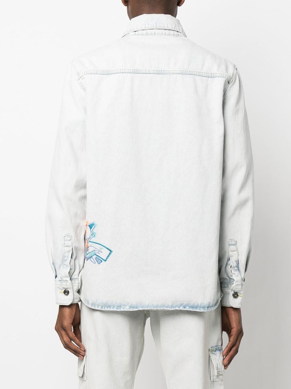 Shop Off-white Graffiti Denim Shirt In 中性色