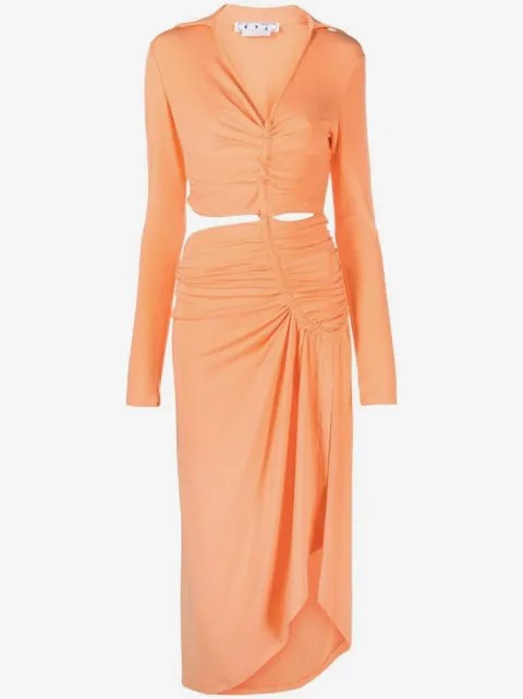 Off-White cut-out draped dress