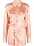 Off-White twist-detail shirt dress - Pink