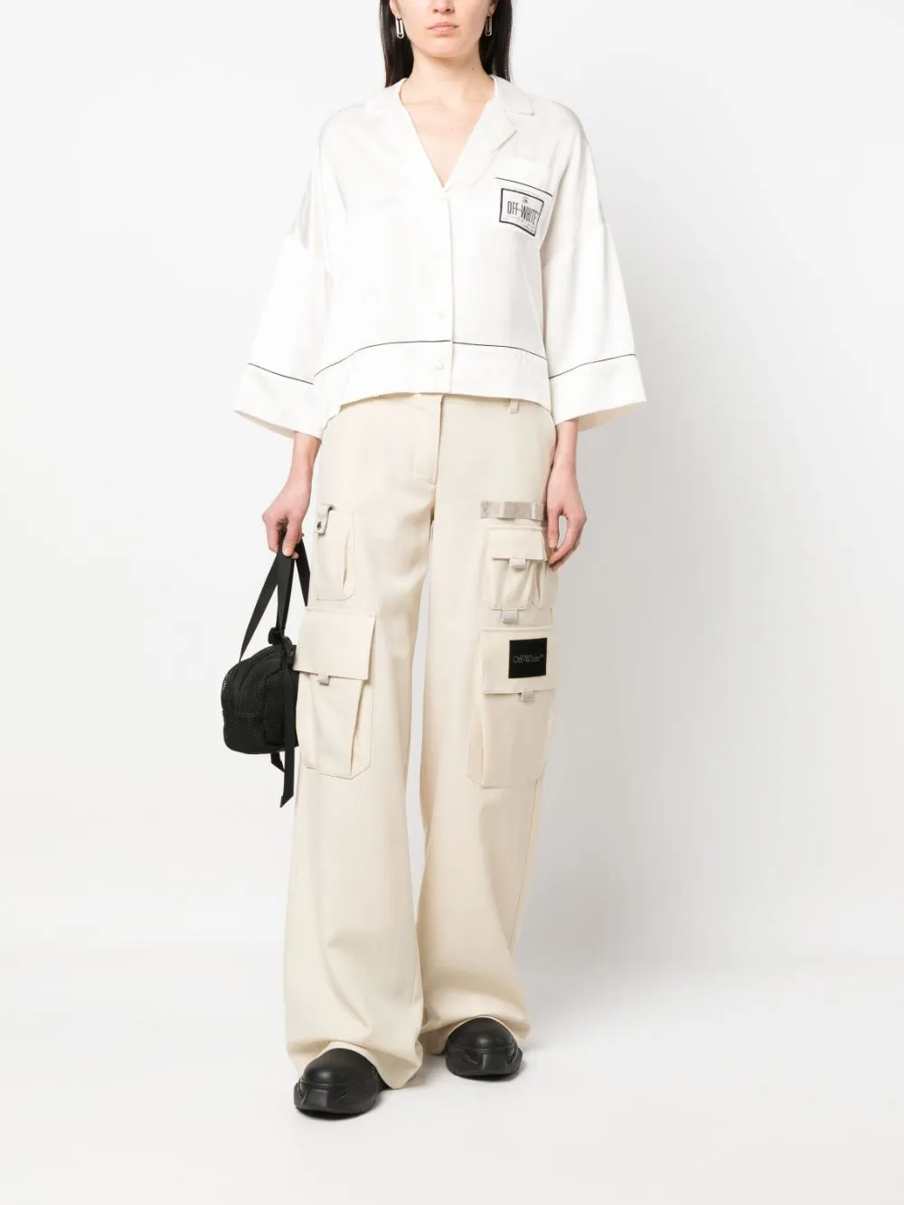 Off-White Satijnen pyjama - Wit