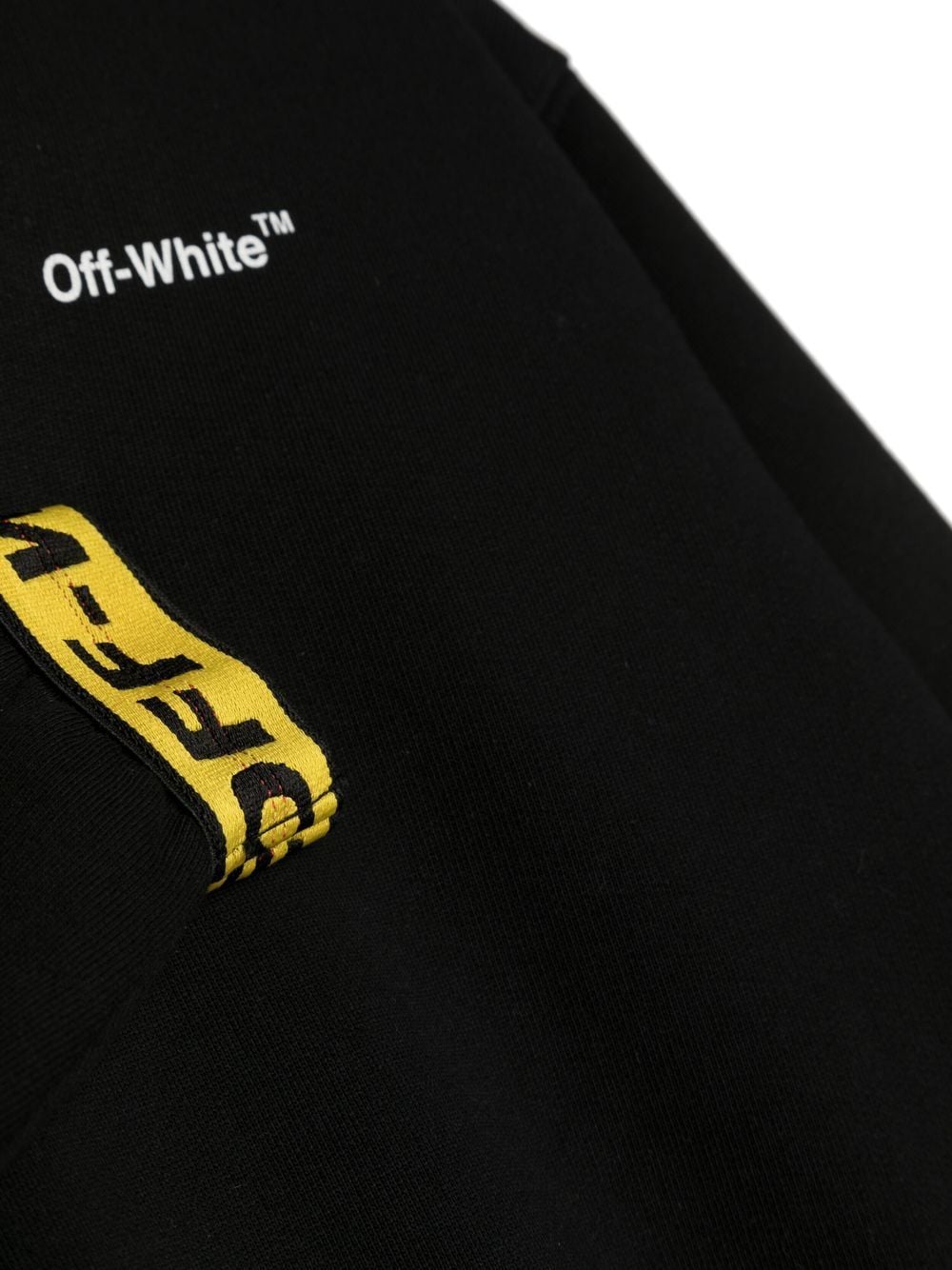 Shop Off-white Logo Tape Crew-neck Sweatshirt In Black Yellow