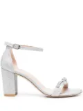 Stuart Weitzman Nearlynude 80mm crystal-embellished sandals - Silver