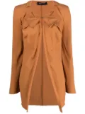 Kiko Kostadinov cut-out front-slit blouse - Brown