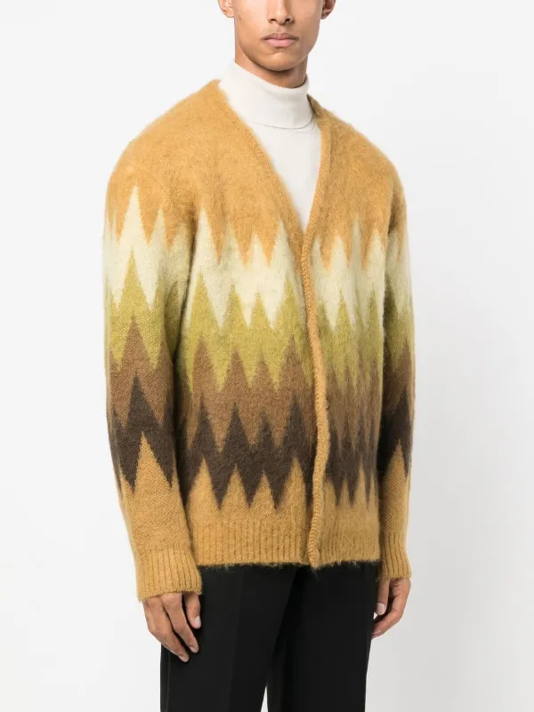 NEEDLES Mohair Cardigan-Zigzag 22AW | chaofightshop.com