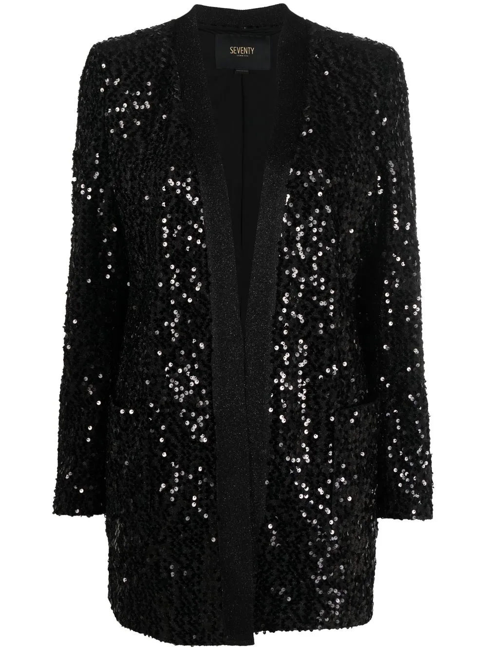 

Seventy sequin-embellished lurex-knit jacket - Black