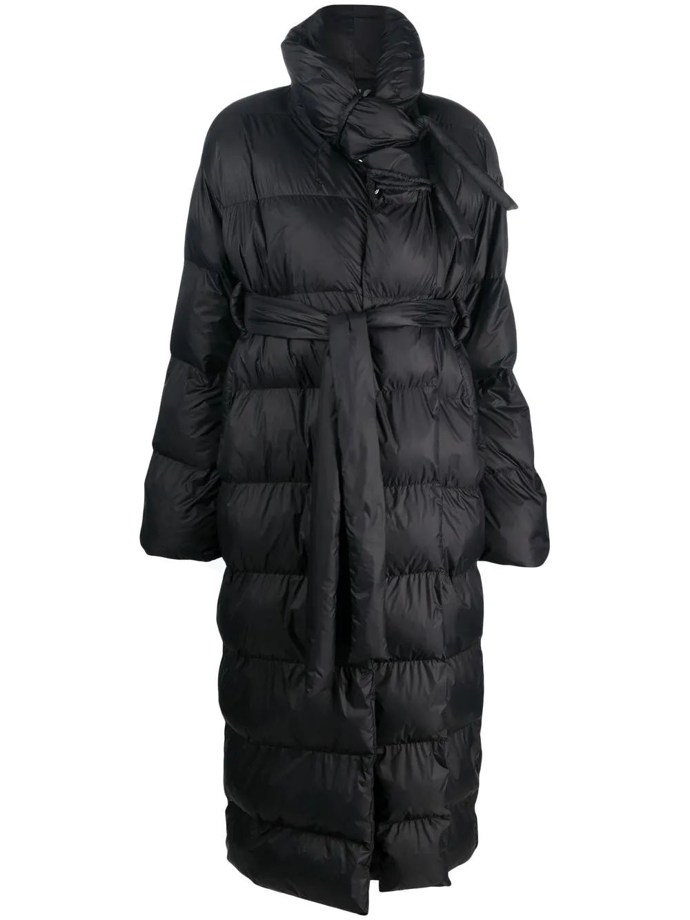 

Ottolinger tie-waist padded coat - Black