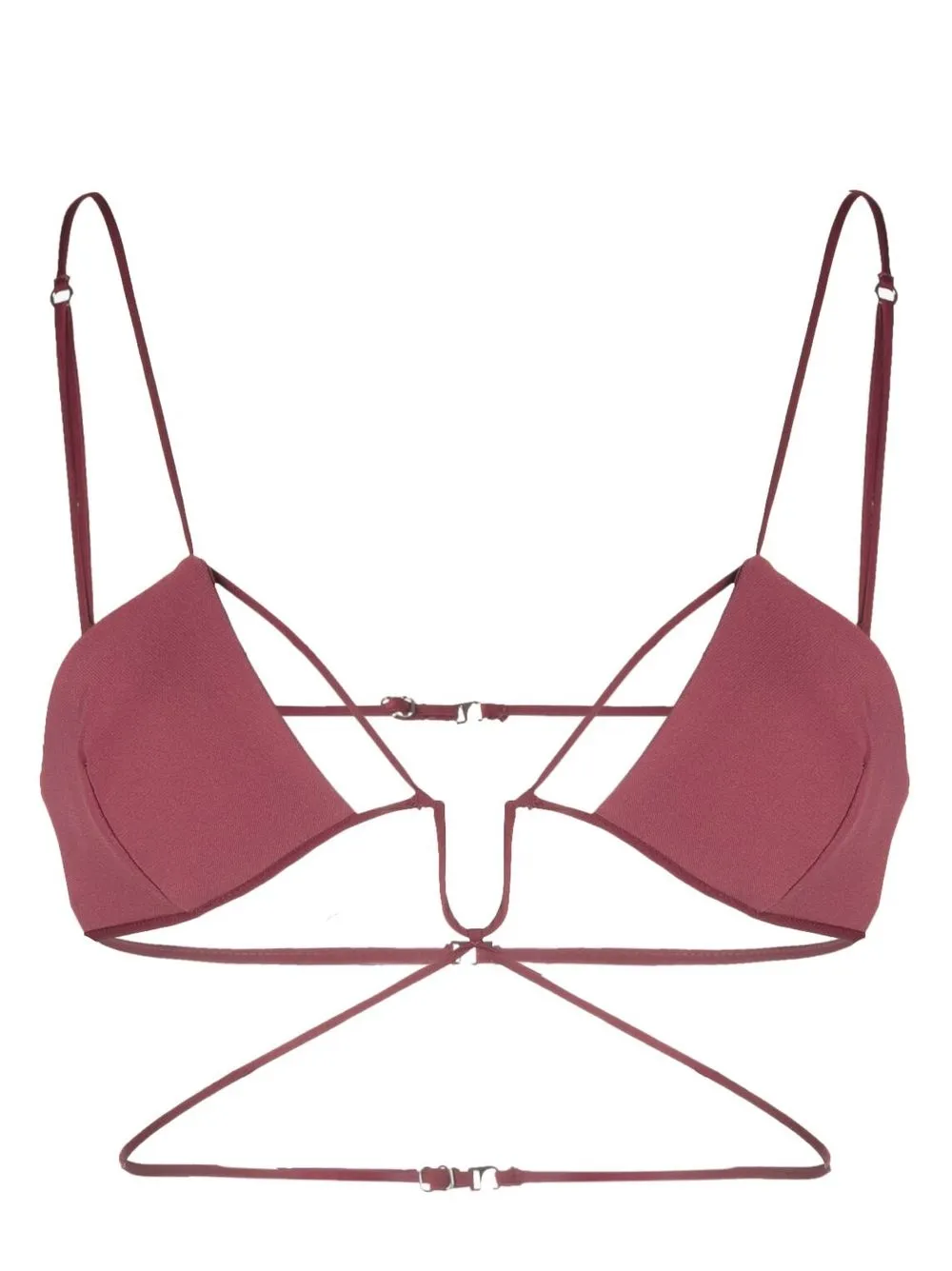 

Nensi Dojaka cut-out triangle bra - Red