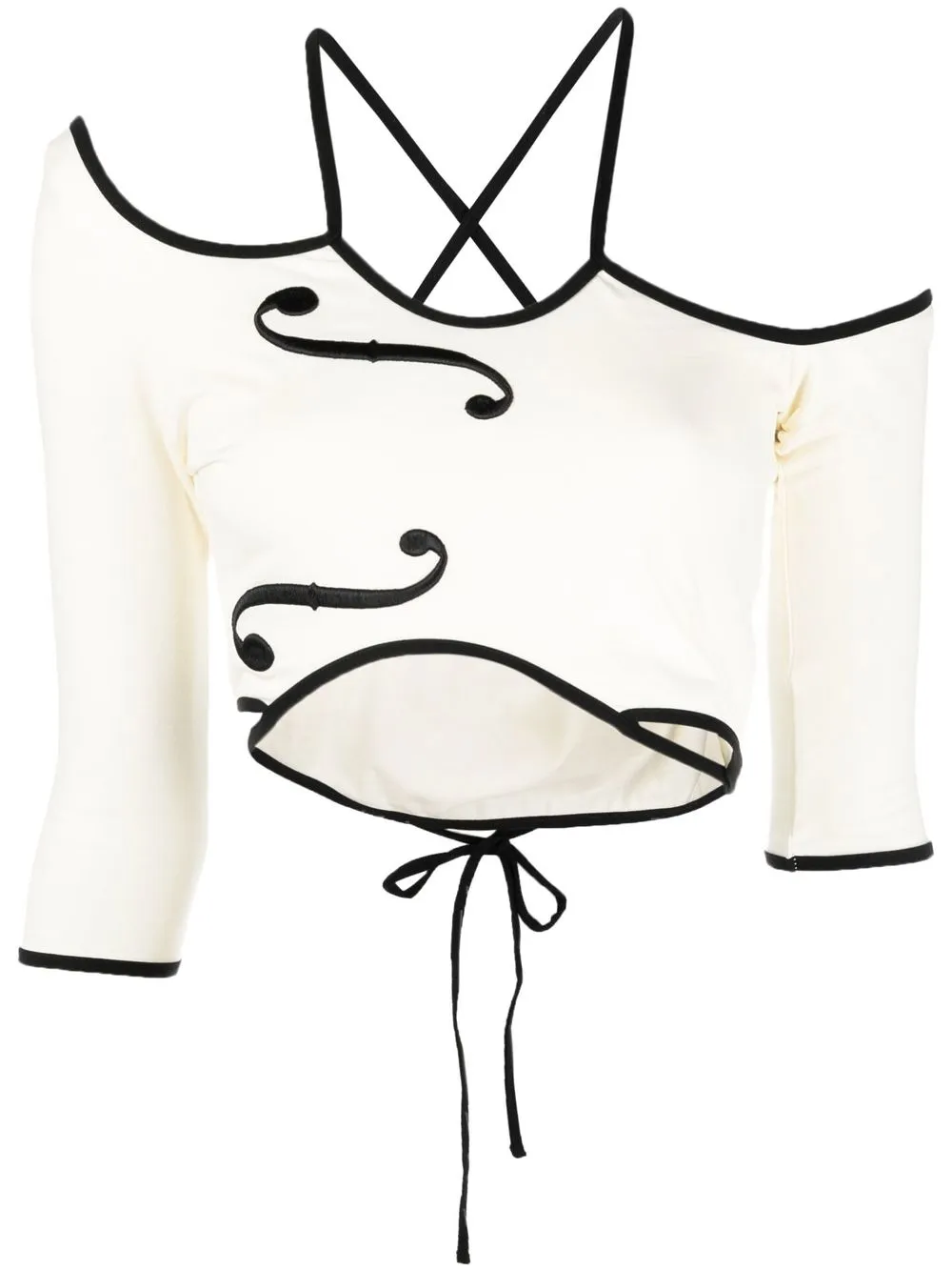 Charles Jeffrey Loverboy cropped knitted top - Neutrals