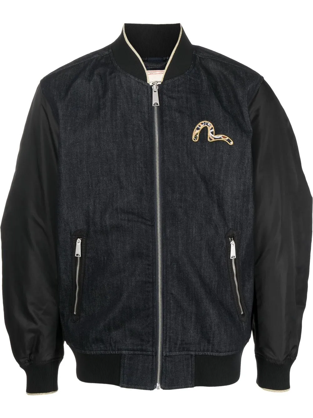

EVISU Komainu embroidered bomber jacket - Black
