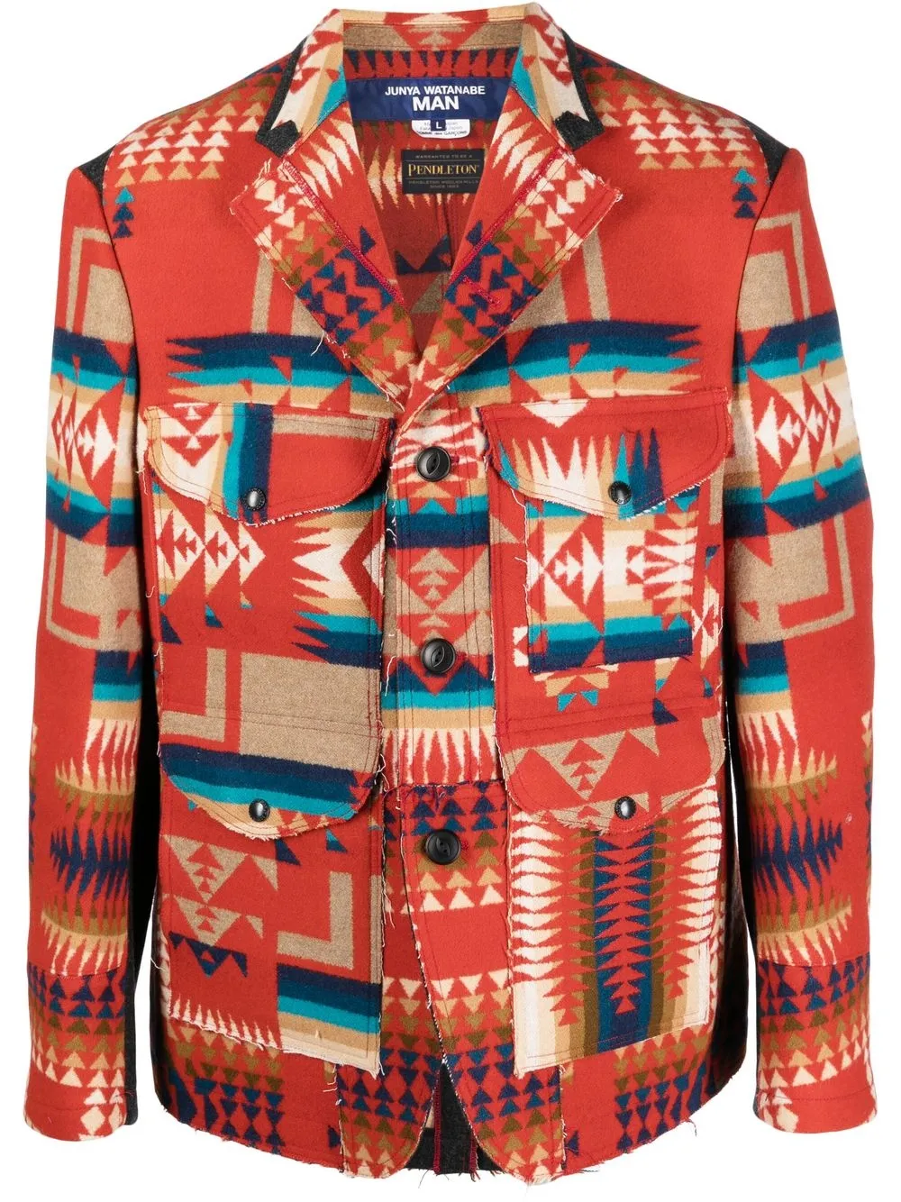 

Comme Des Garçons abstract-pattern wool blazer - Red