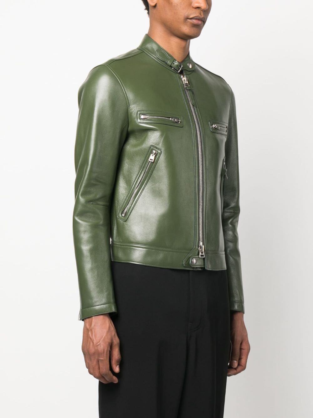 Tom Ford Zip-up Leather Jacket In Green | ModeSens
